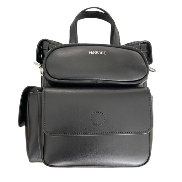 Versace Black Men's Leather Mini Tote shoulder bag 1012234 1A08027 - Picture 1 of 16